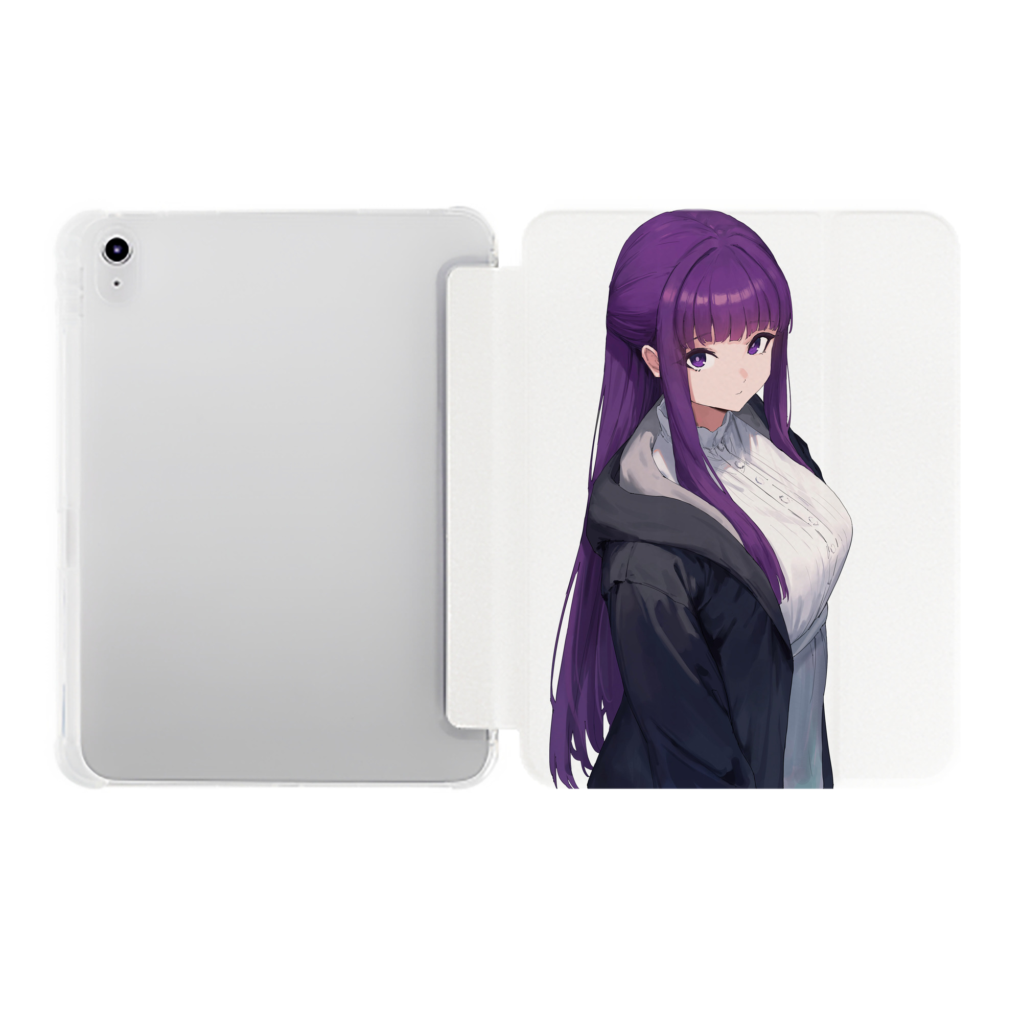 （画像用） 葬送のフリーレン Frieren IPad ケース ペン収納付き 三つ折りスタンド PUレザー×シリコン 対応機種9.5/10.5/10.9インチ